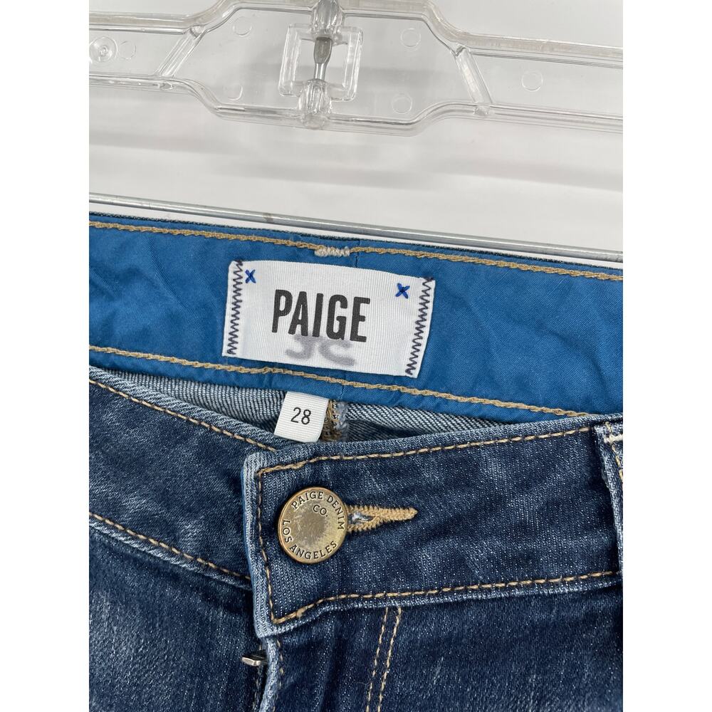 Paige Dark Denim Mid Rise Jimmy Jimmy Skinny Jeans Size 28 - Picture 3 of 12